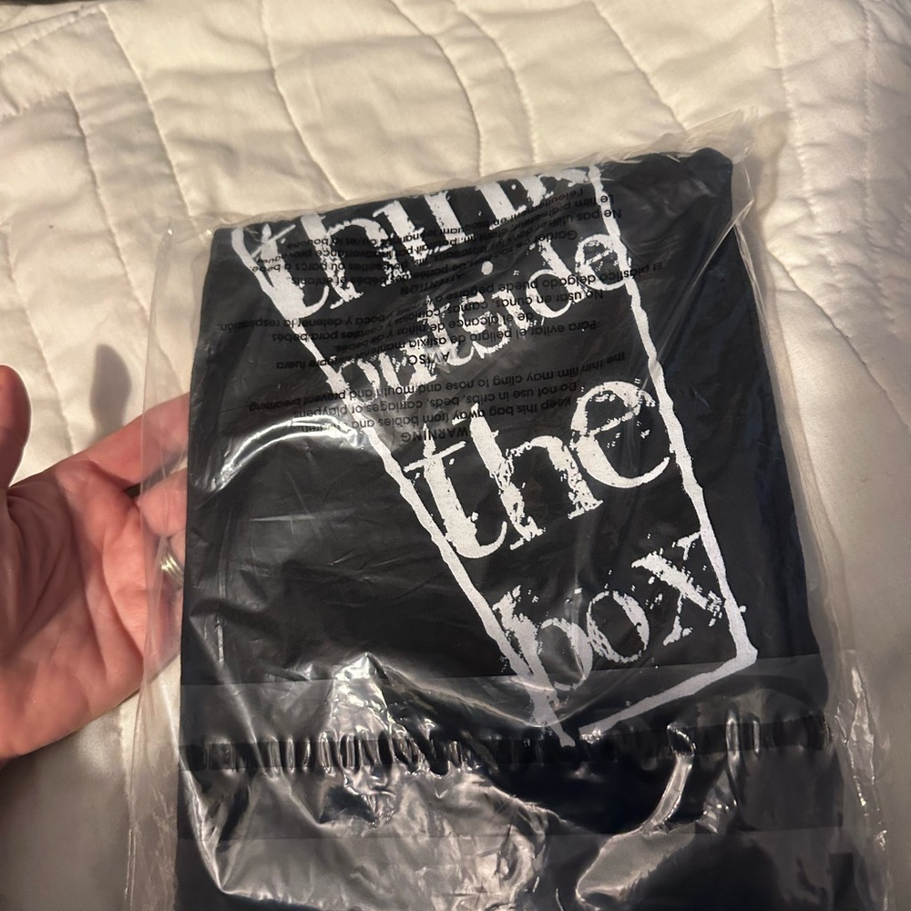 Think outside the box coffin shirt. New
